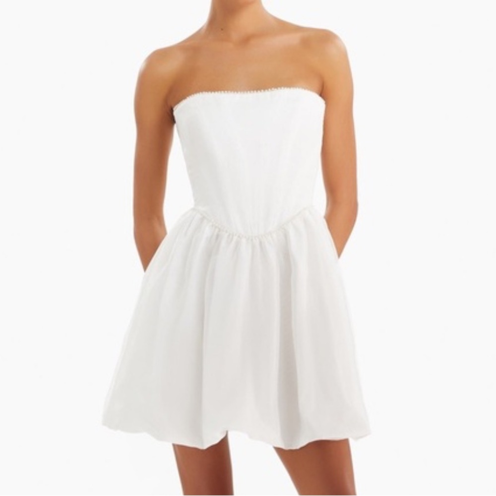 Amanda Uprichard Pompeo Dress with Pearl Trim - Size S - Picture 1 of 15